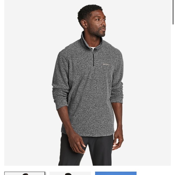 Eddie Bauer • Quarter Zip Grey Sweatshirt - Picture 5 of 7